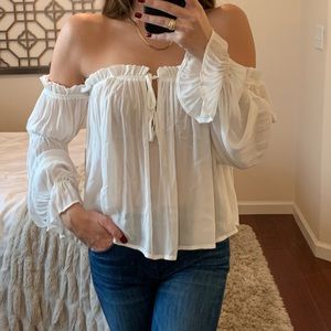 3X$30 FOREVER 21 OFF THE SHOULDER BLOUSE WHITE